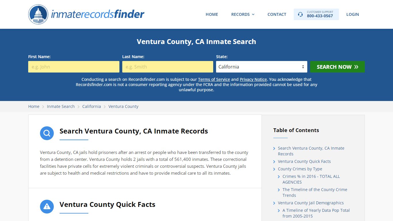 Ventura County, CA Inmate Lookup & Jail Records Online