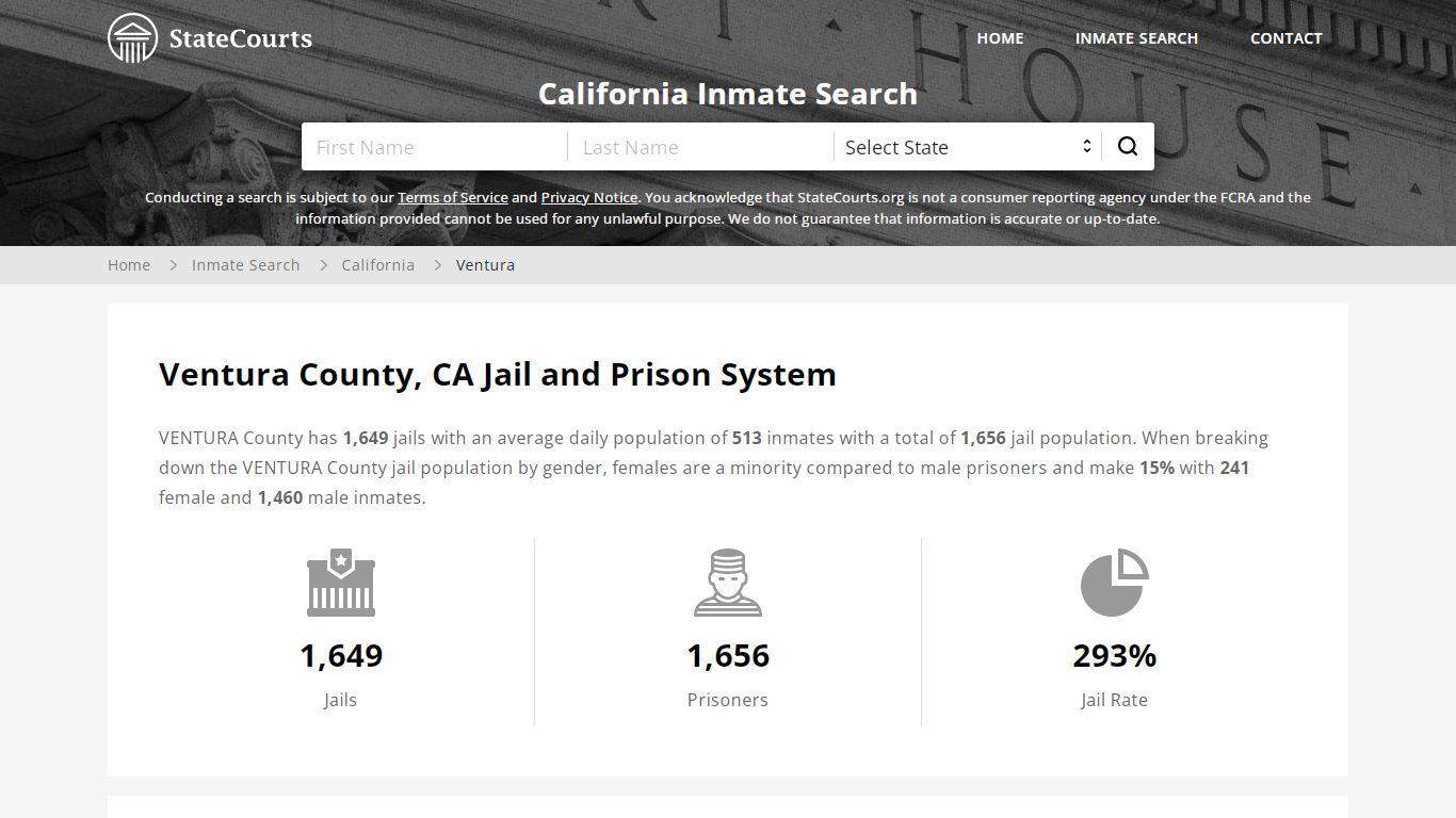 Ventura County, CA Inmate Search - StateCourts